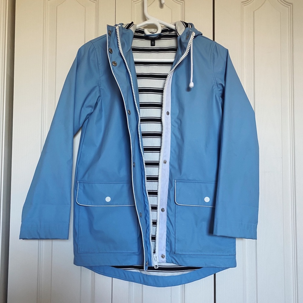 TOPSHOP PETITE SIZE 02 RAIN COAT BABY BLUE